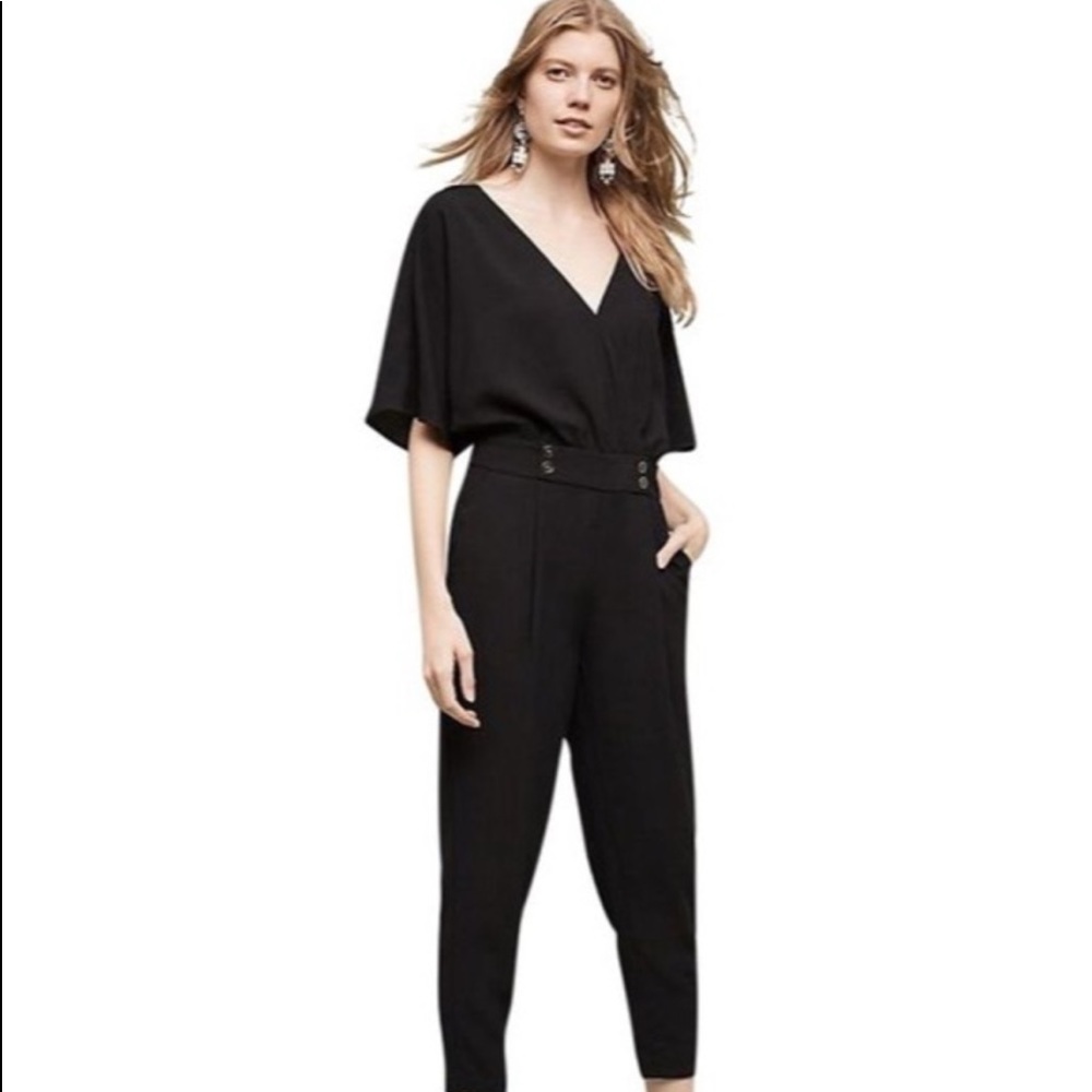 Anthropologie Elevenses Dolman Sleeve Jumpsuit in Black